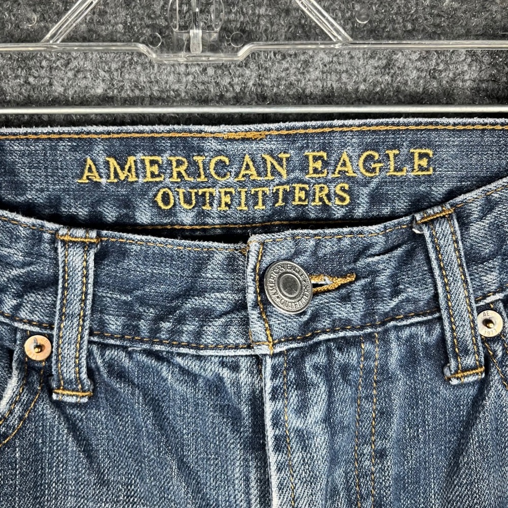 American Eagle Original Boot Jeans Mens 30x32‎ Blue Medium Wash Denim Bootcut - Picture 6 of 8